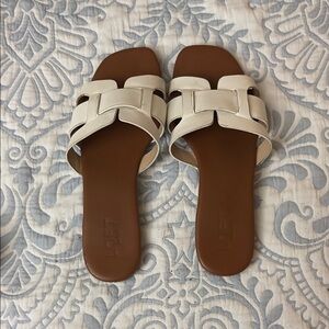 LOFT Women's Cream Slide Sandals